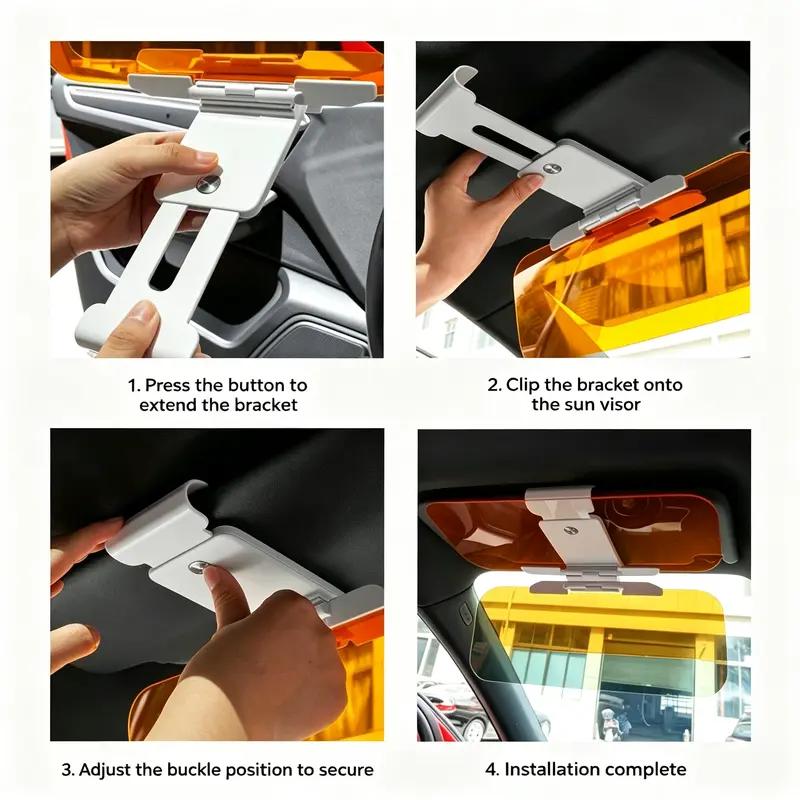 Adjustable Car Anti-Glare Sun Visor, Dual Color Day Night Driving Shield