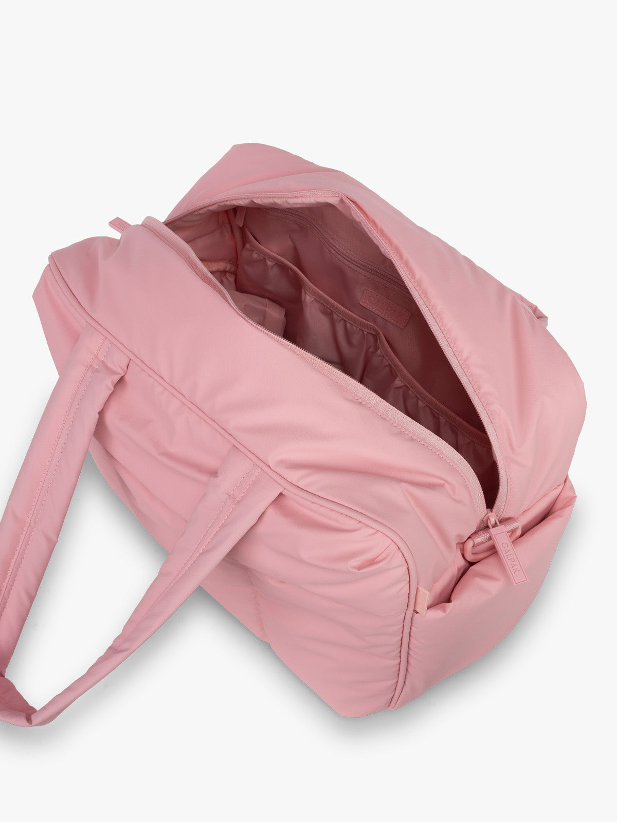 CALPAK Luka Duffel in monochrom pink Blossom open; DSM1901-BLOSSOM