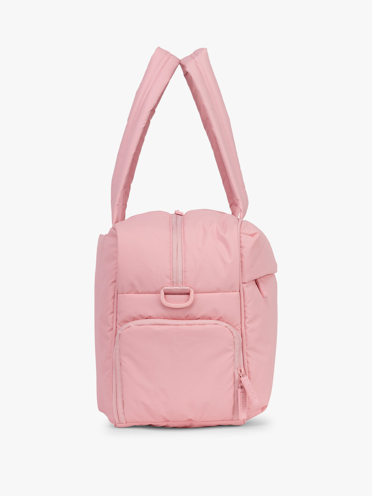 CALPAK Luka Duffel in monochrom pink Blossom side view; DSM1901-BLOSSOM