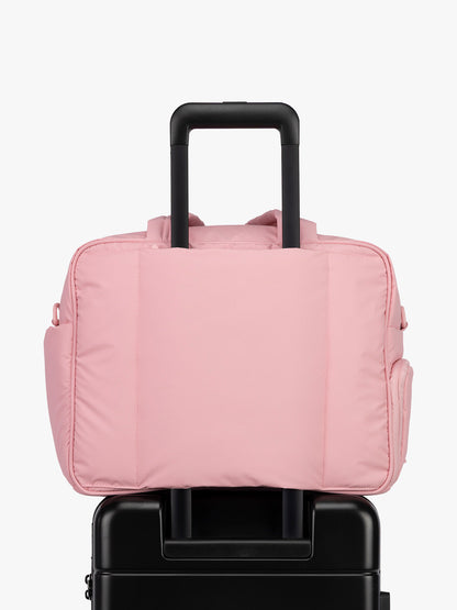 CALPAK Luka Duffel in monochrome pink Blossom trolley sleeve; DSM1901-BLOSSOM