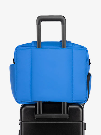blue Luka Duffel with luggage sleeve; DSM1901-COBALT