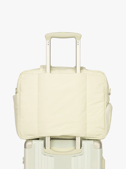 Luggage trolley sleeve of CALPAK Luka Duffel in light green Celadon; DSM1901-CELADON