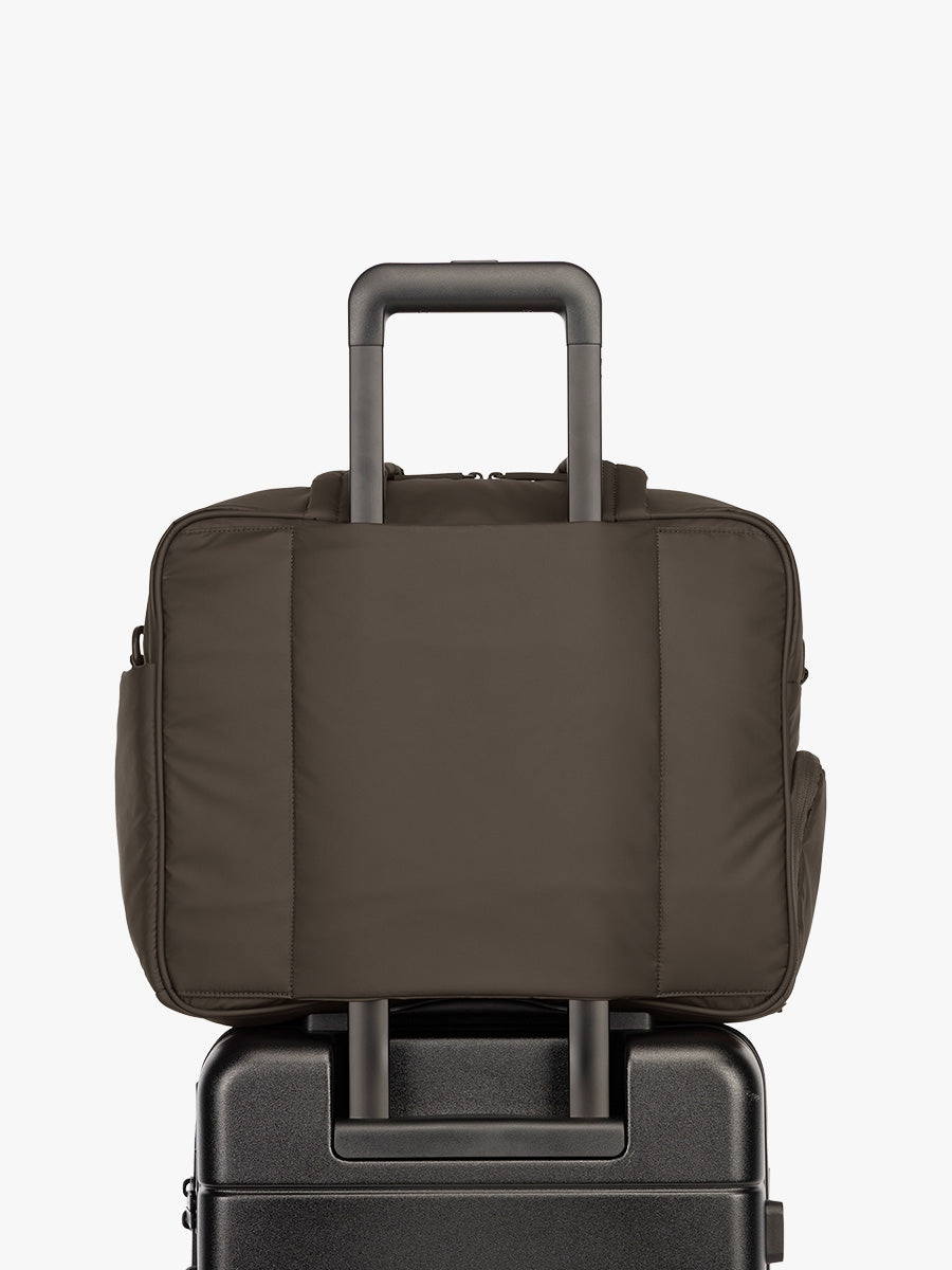Luggage trolley sleeve of CALPAK Luka Duffel in brown Mushroom; DSM1901-MUSHROOM