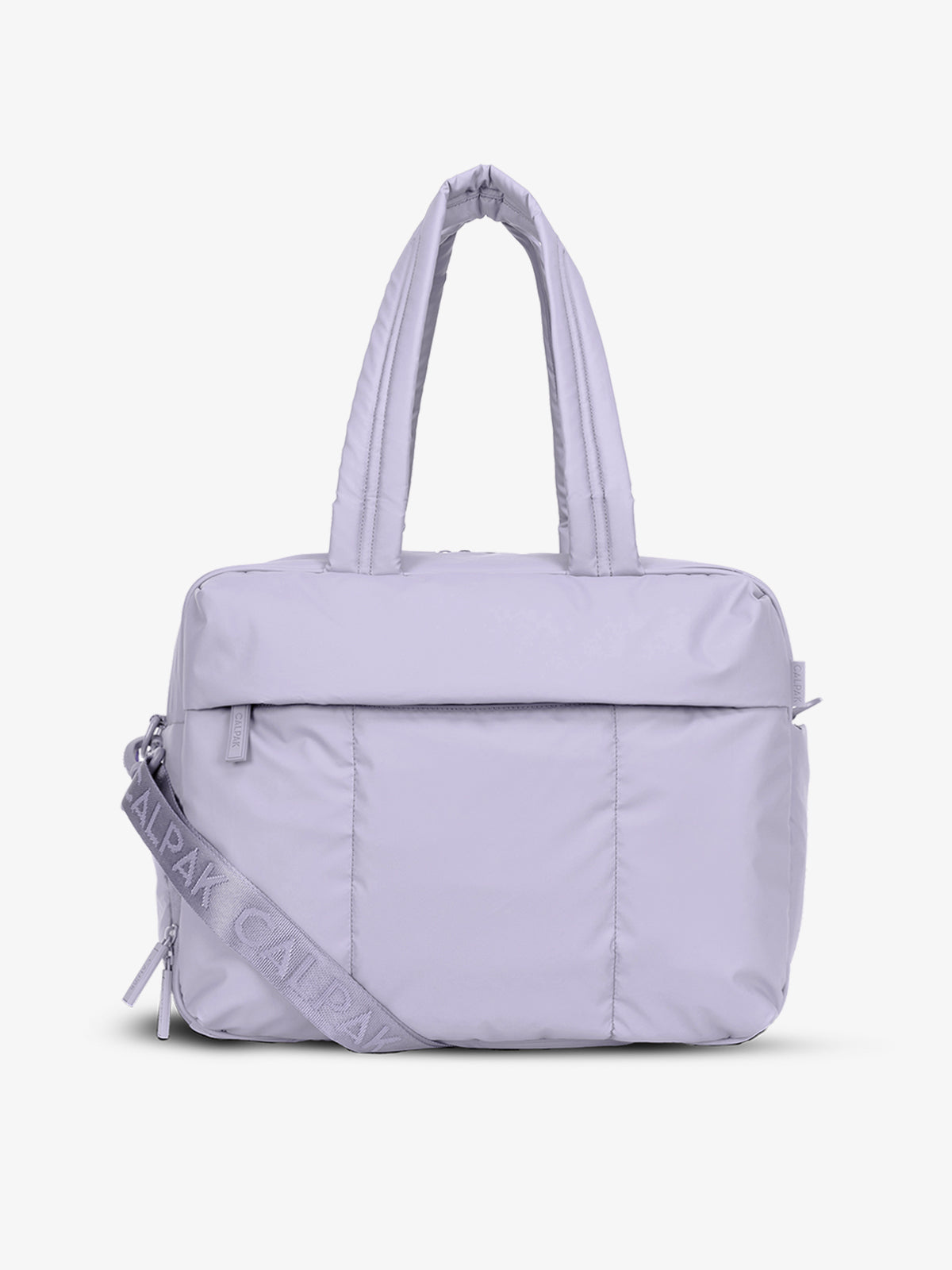 CALPAK Luka Duffel front view image in purple lavender Orchid; DSM1901-ORCHID
