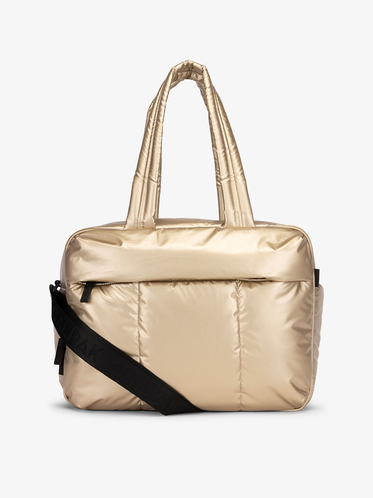 CALPAK Luka Duffel bag in shiny gold; DSM1901-GOLD