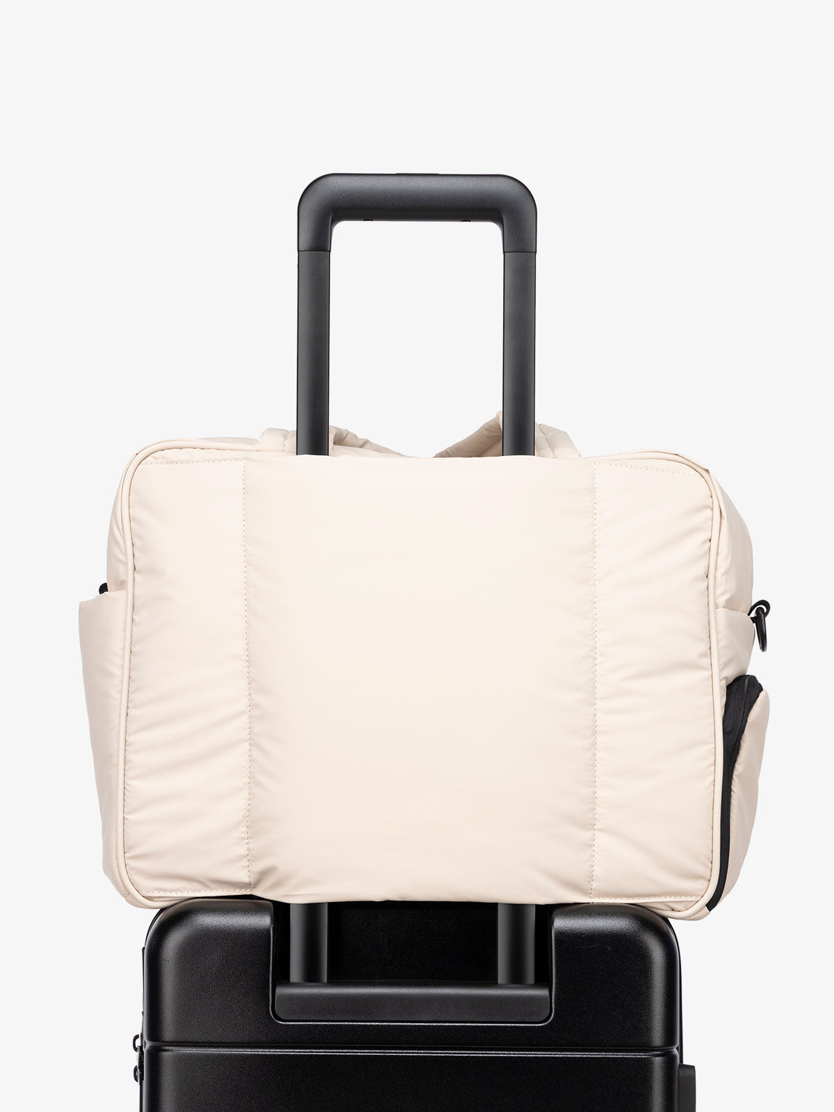 Luka travel duffel bag with luggage trolley sleeve; DSM1901-OATMEAL