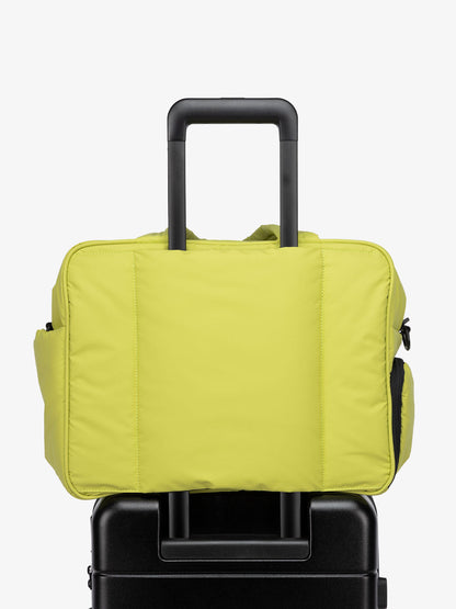 celery green Luka duffel bag with luggage trolley sleeve; DSM1901-CELERY