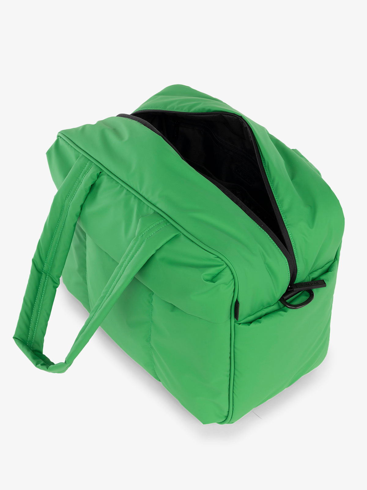 CALPAK Water Resistant Luka Duffle Bag with multiple pockets and top handles in green; DSM1901-GREEN-APPLE