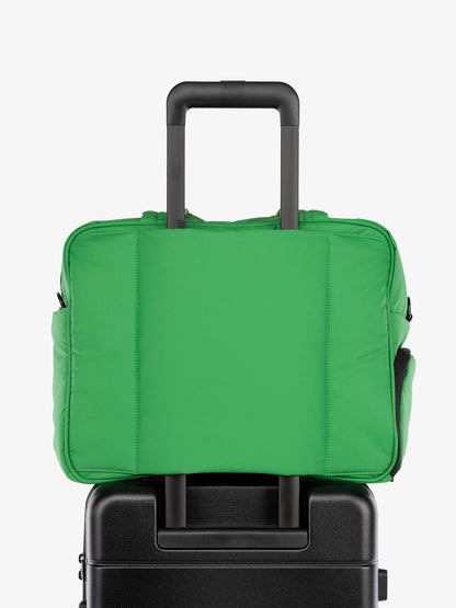 CALPAK Luka Weekender Duffel Bag with trolley sleeve for travel in green; DSM1901-GREEN-APPLE