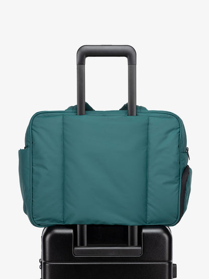 kale green Luka duffel bag for women with luggage trolley sleeve; DSM1901-KALE