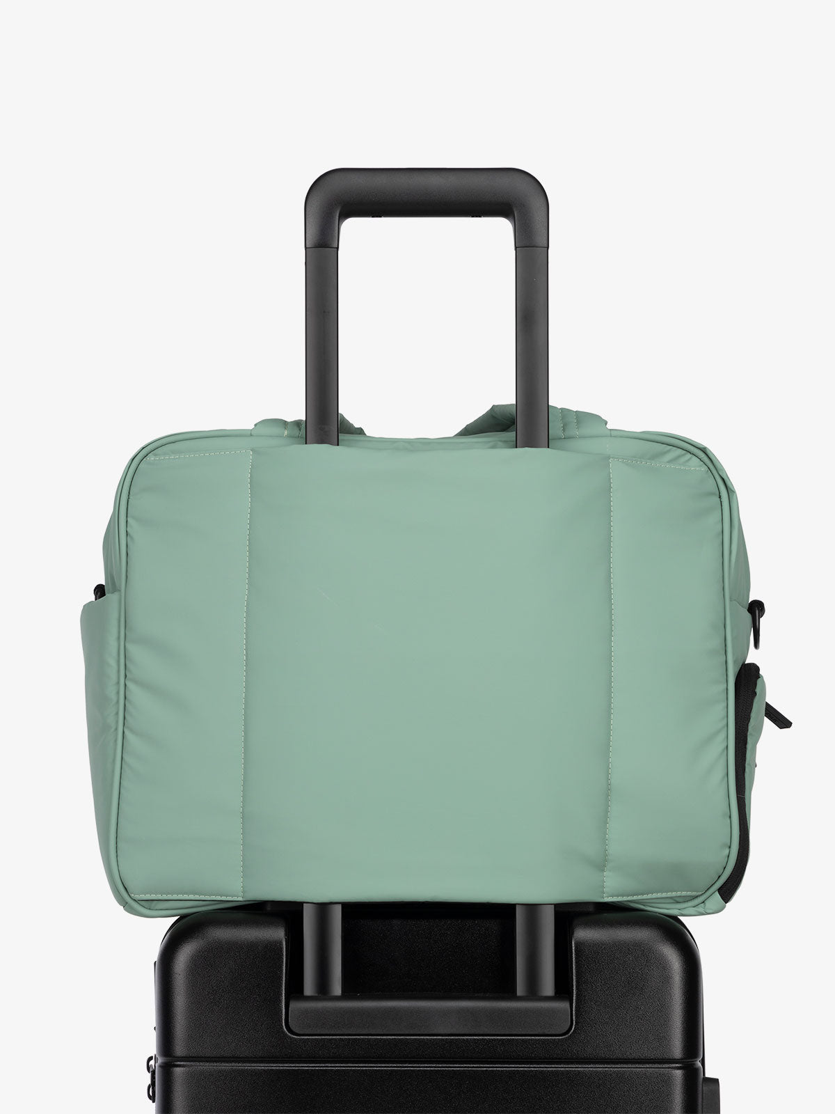 CALPAK Luka Weekender Duffel Bag with trolley sleeve for travel in green; DSM1901-SAGE