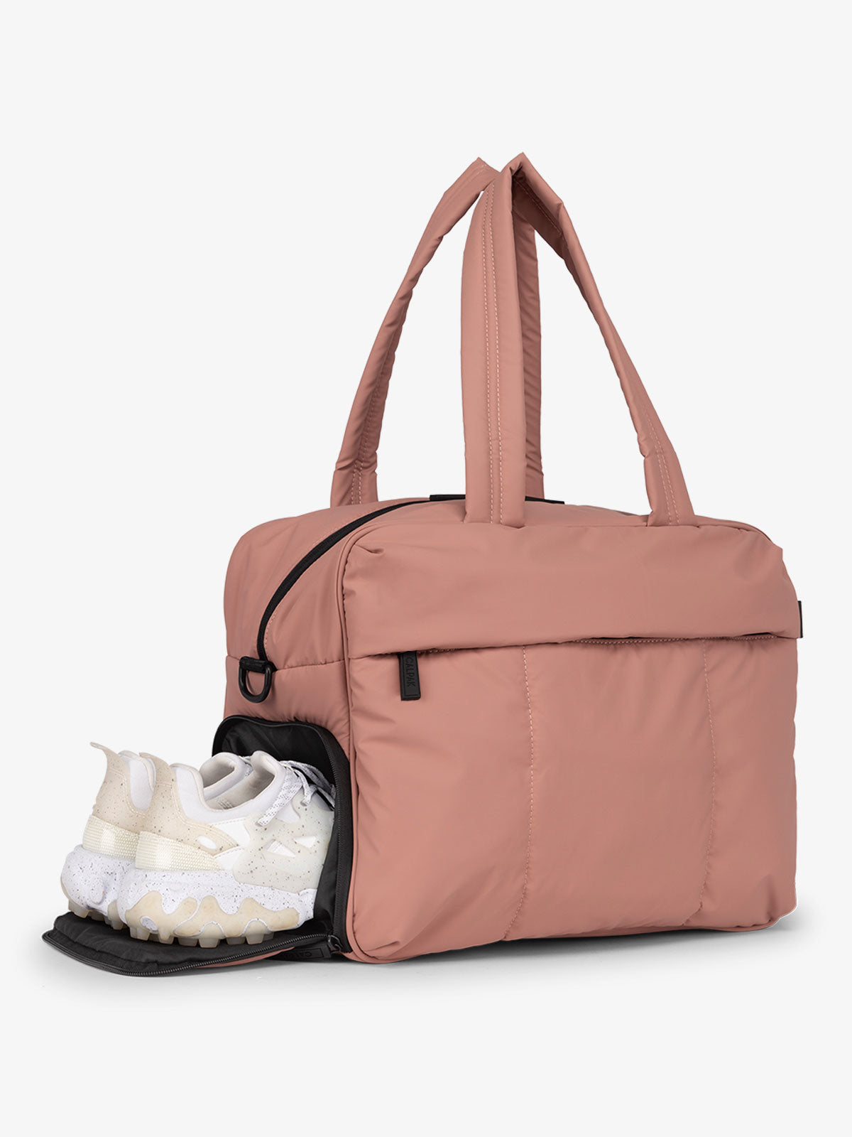 shoe compartment for Luka Duffel Bag in peony pink; DSM1901-PEONY