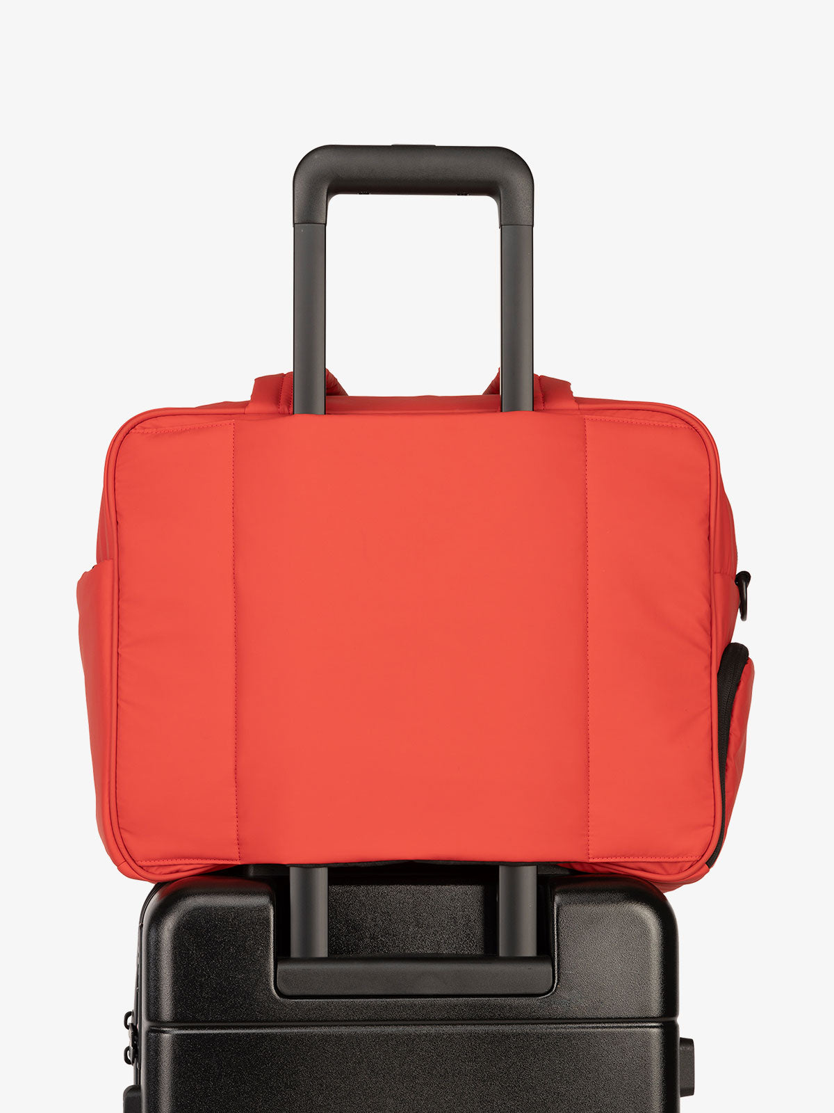 CALPAK Luka Duffel bag with luggage trolley sleeve in rouge; DSM1901-ROUGE