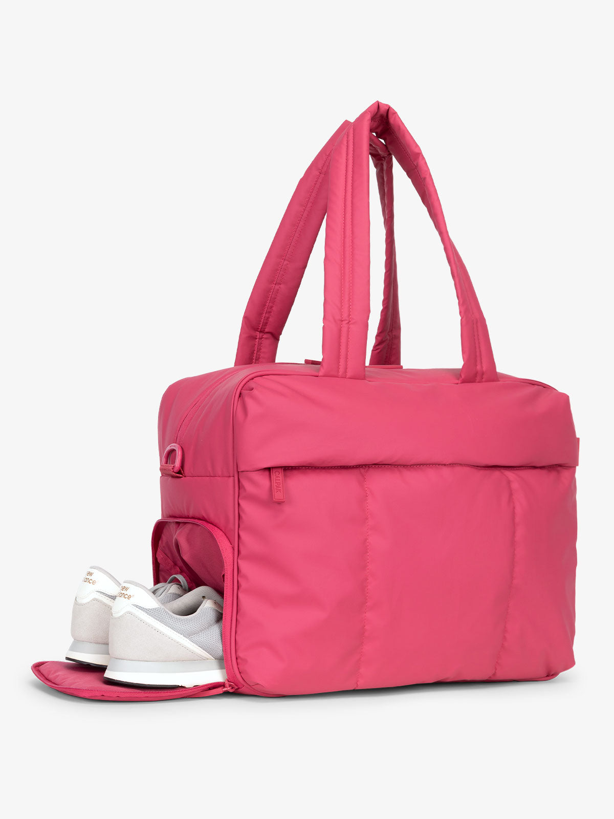 shoe compartment for Luka Duffel Bag in pink; DSM1901-DRAGONFRUIT