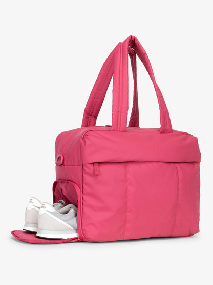 shoe compartment for Luka Duffel Bag in pink; DSM1901-DRAGONFRUIT