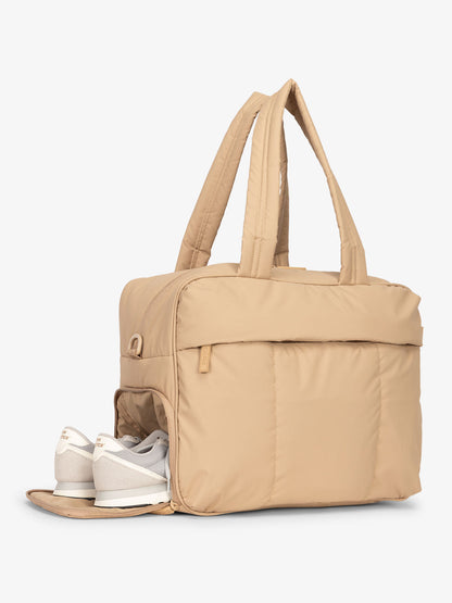 shoe compartment for Luka Duffel Bag in light brown; DSM1901-LATTE