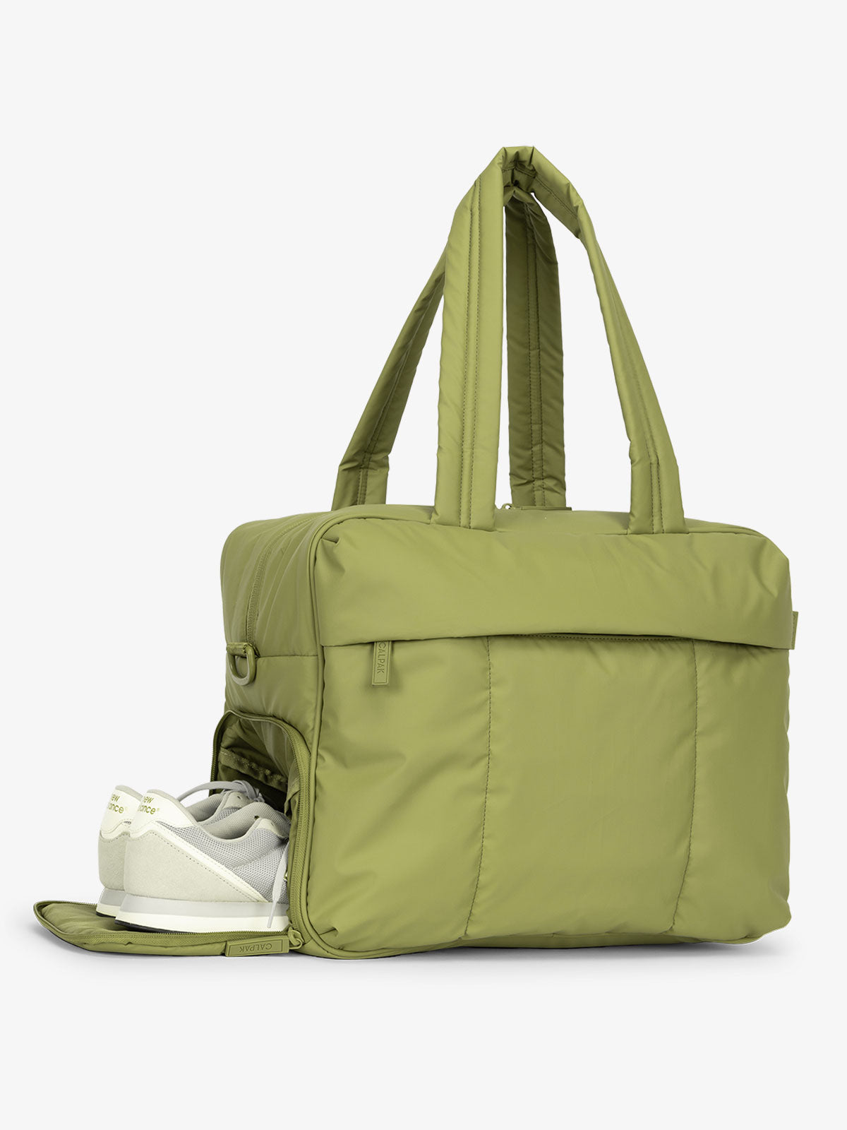 shoe compartment for Luka Duffel Bag in green; DSM1901-PISTACHIO