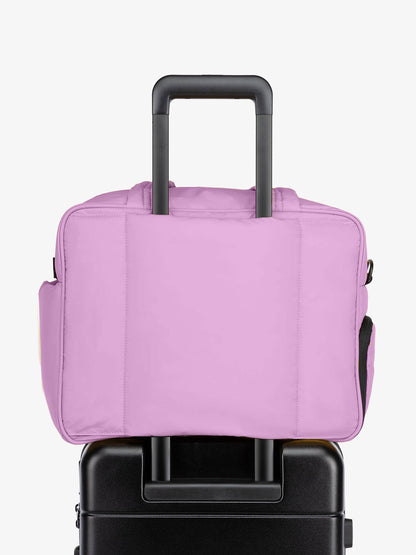 CALPAK Luka Duffel bag with luggage trolley sleeve in light purple lilac; DSM1901-LILAC