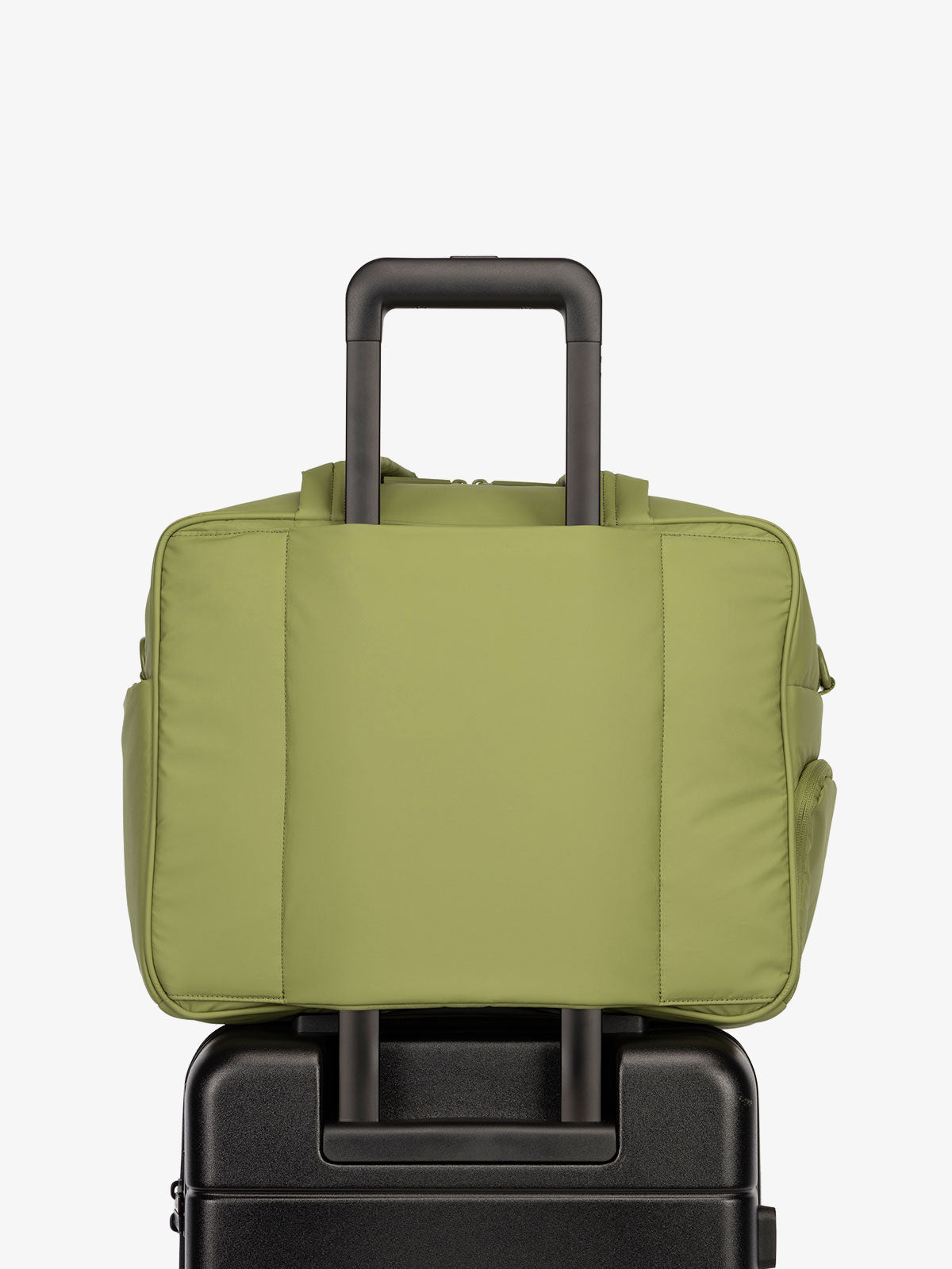 CALPAK Luka Duffel bag with luggage trolley sleeve in pistachio green; DSM1901-PISTACHIO