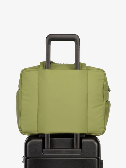CALPAK Luka Duffel bag with luggage trolley sleeve in pistachio green; DSM1901-PISTACHIO