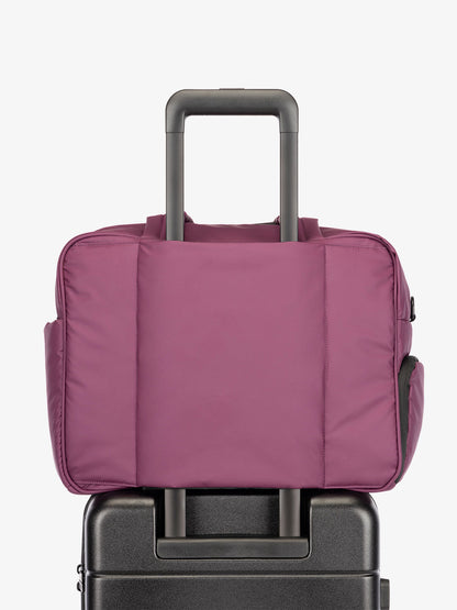 CALPAK Luka Duffel bag with luggage trolley sleeve in purple; DSM1901-PLUM