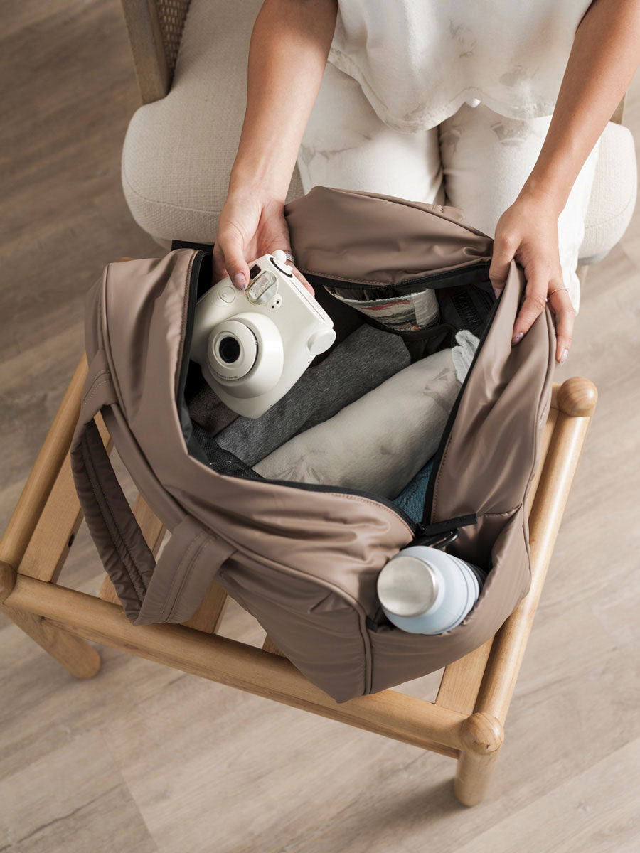 brown CALPAK Luka weekender; DSM1901-CHOCOLATE