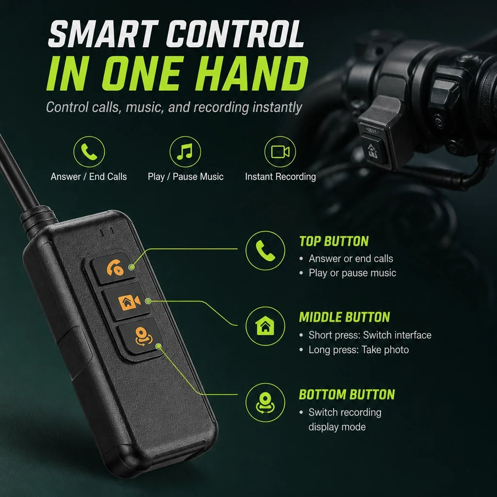 C6 Pro All-in-One Motorcycle Dash Cam with GPS & Anti-Theft – C6 pro motorcycle carplay remote controller