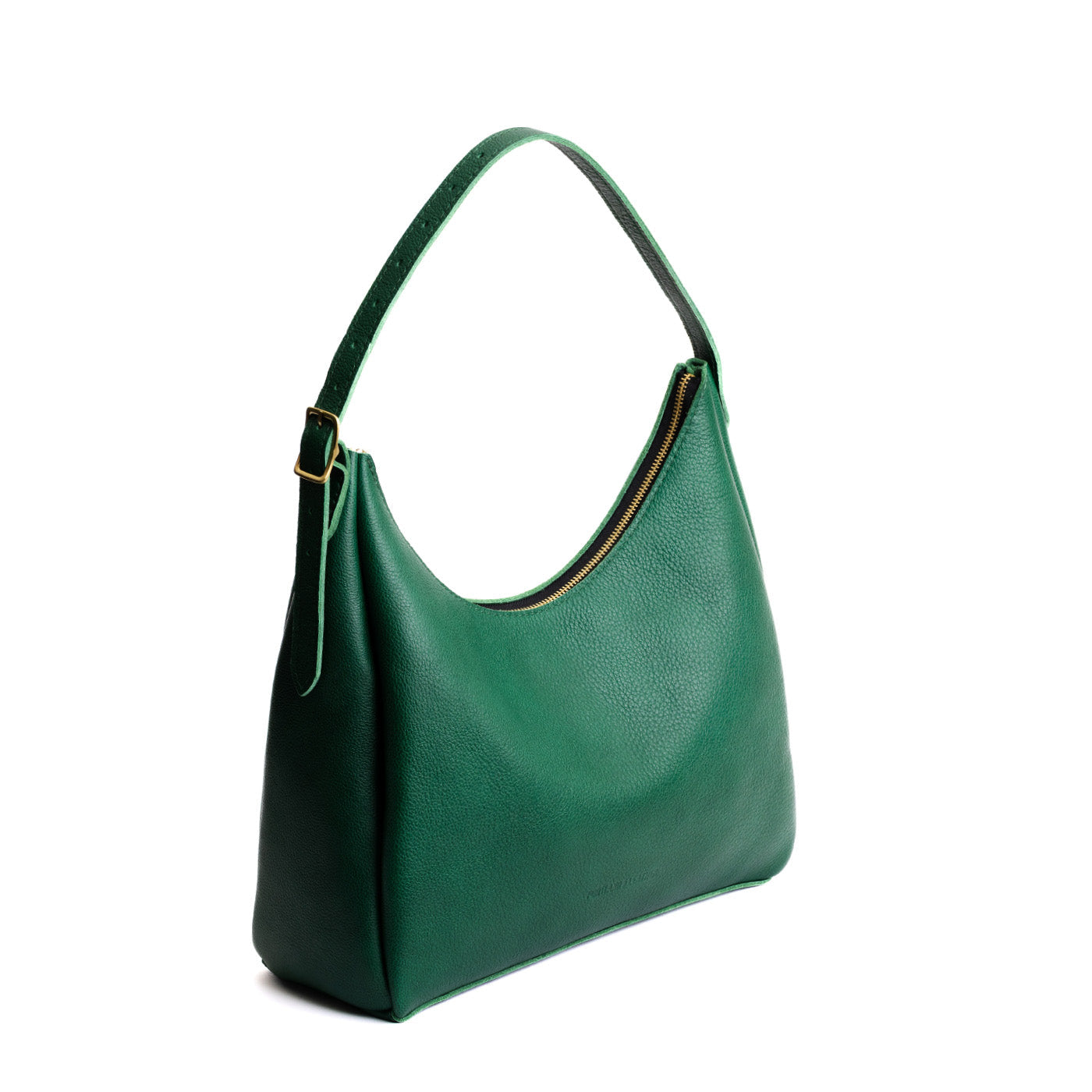 Bacalar*Large | U-shaped, flat-bottomed leather shoulder bag with adjustable strap