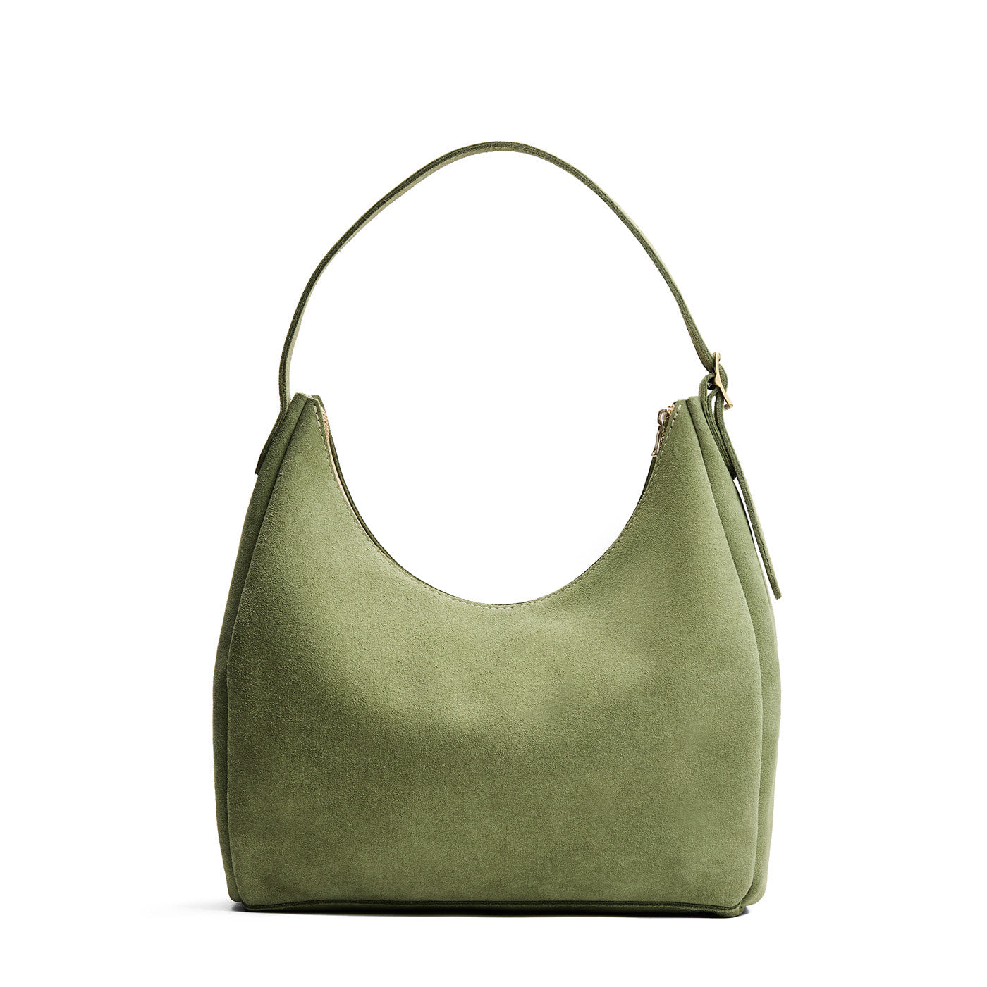 Laurel*Large | U-shaped, flat-bottomed leather shoulder bag with adjustable strap