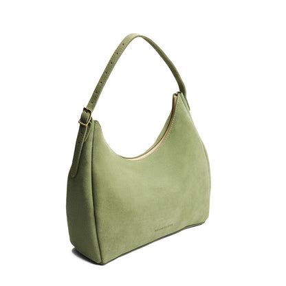 Laurel*Large | U-shaped, flat-bottomed leather shoulder bag with adjustable strap