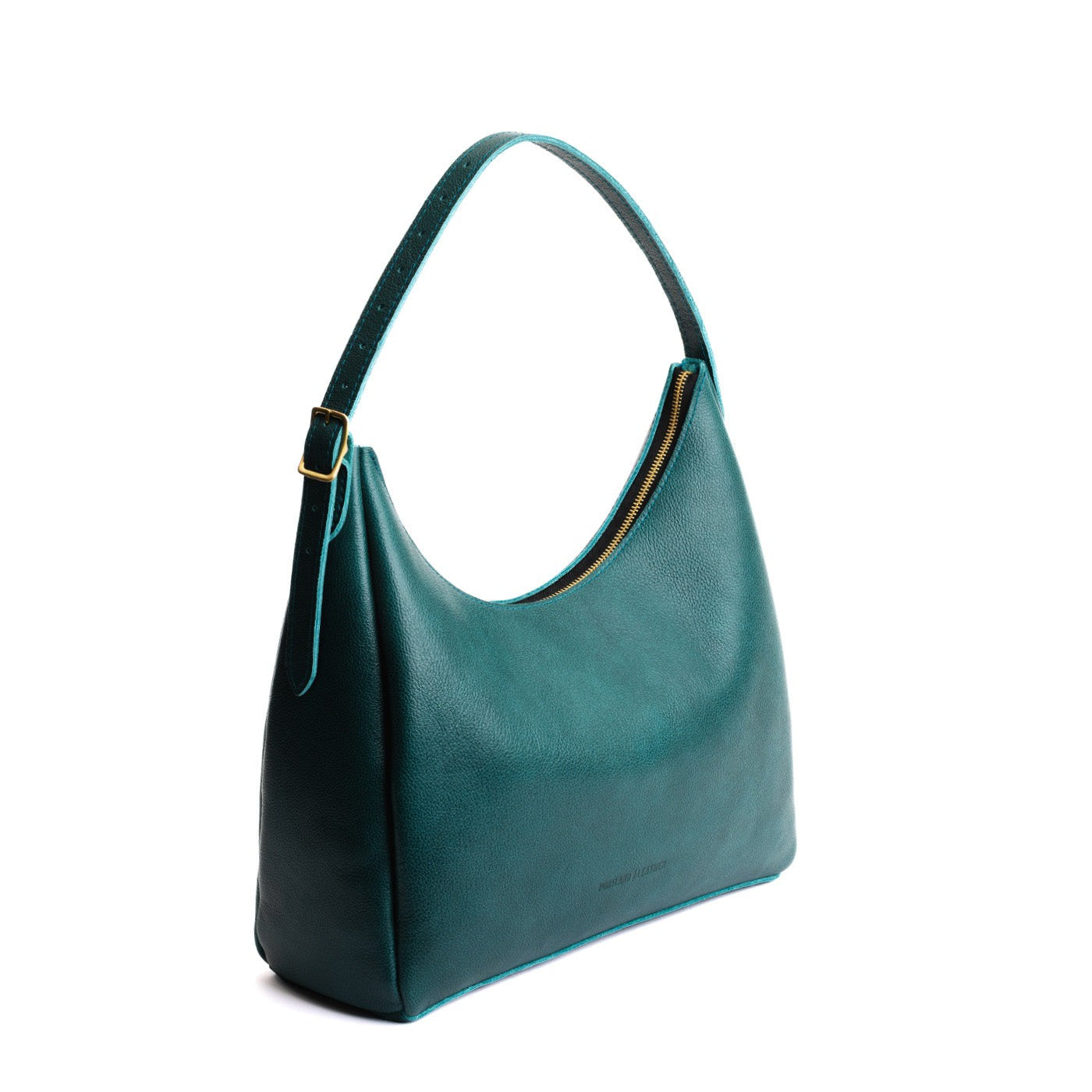Sea Glass*Large | U-shaped, flat-bottomed leather shoulder bag with adjustable strap