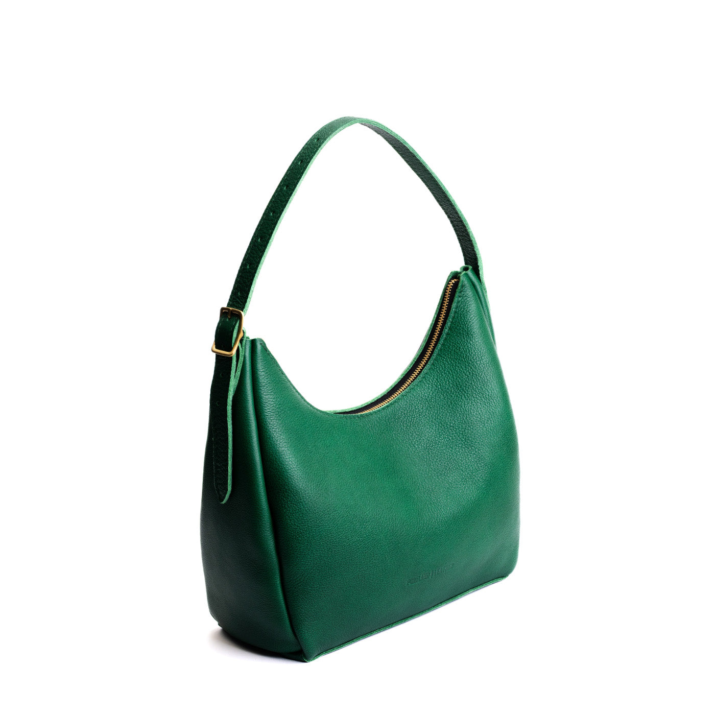 Bacalar*Medium | U-shaped, flat-bottomed leather shoulder bag with adjustable strap