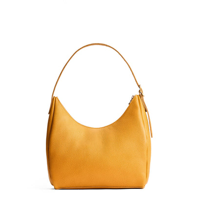 Sunshine*Medium | U-shaped, flat-bottomed leather shoulder bag with adjustable strap