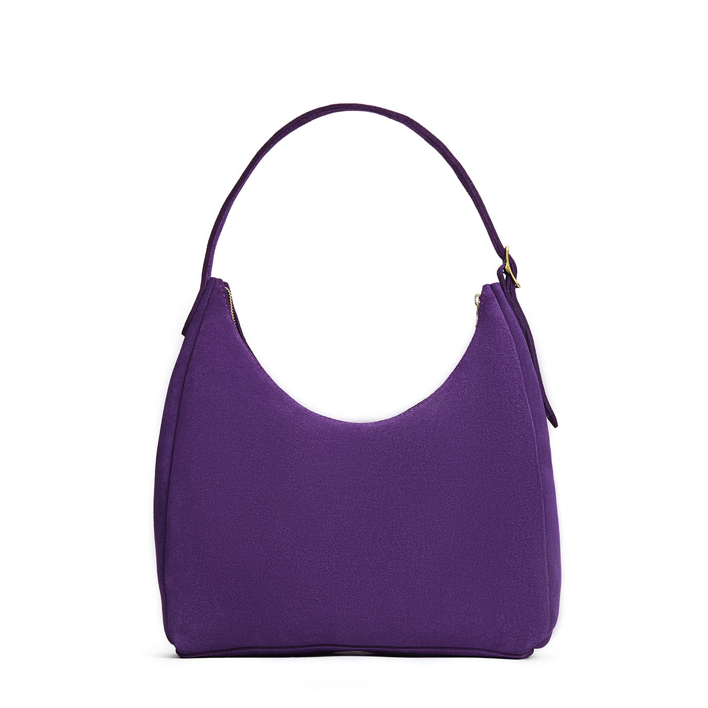 Imperial*Large | U-shaped, flat-bottomed leather shoulder bag with adjustable strap