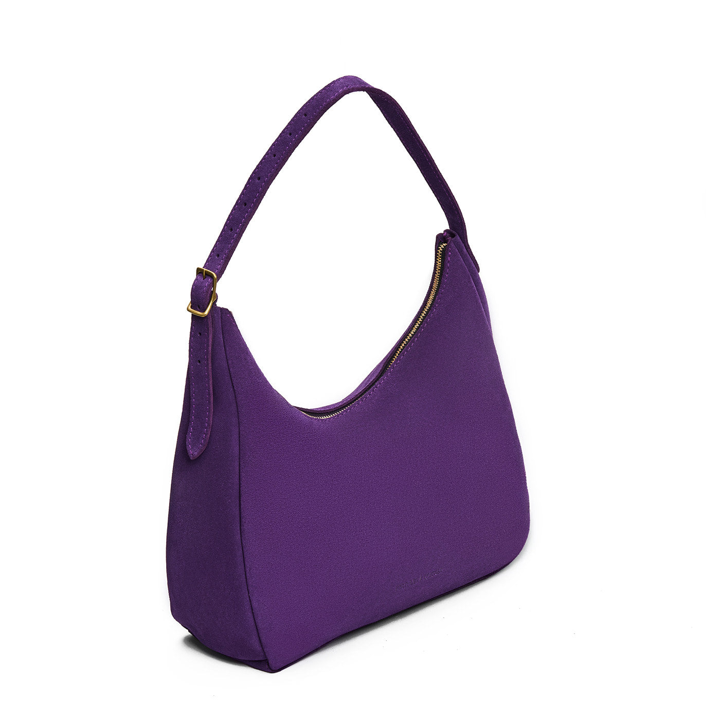 Imperial*Large | U-shaped, flat-bottomed leather shoulder bag with adjustable strap