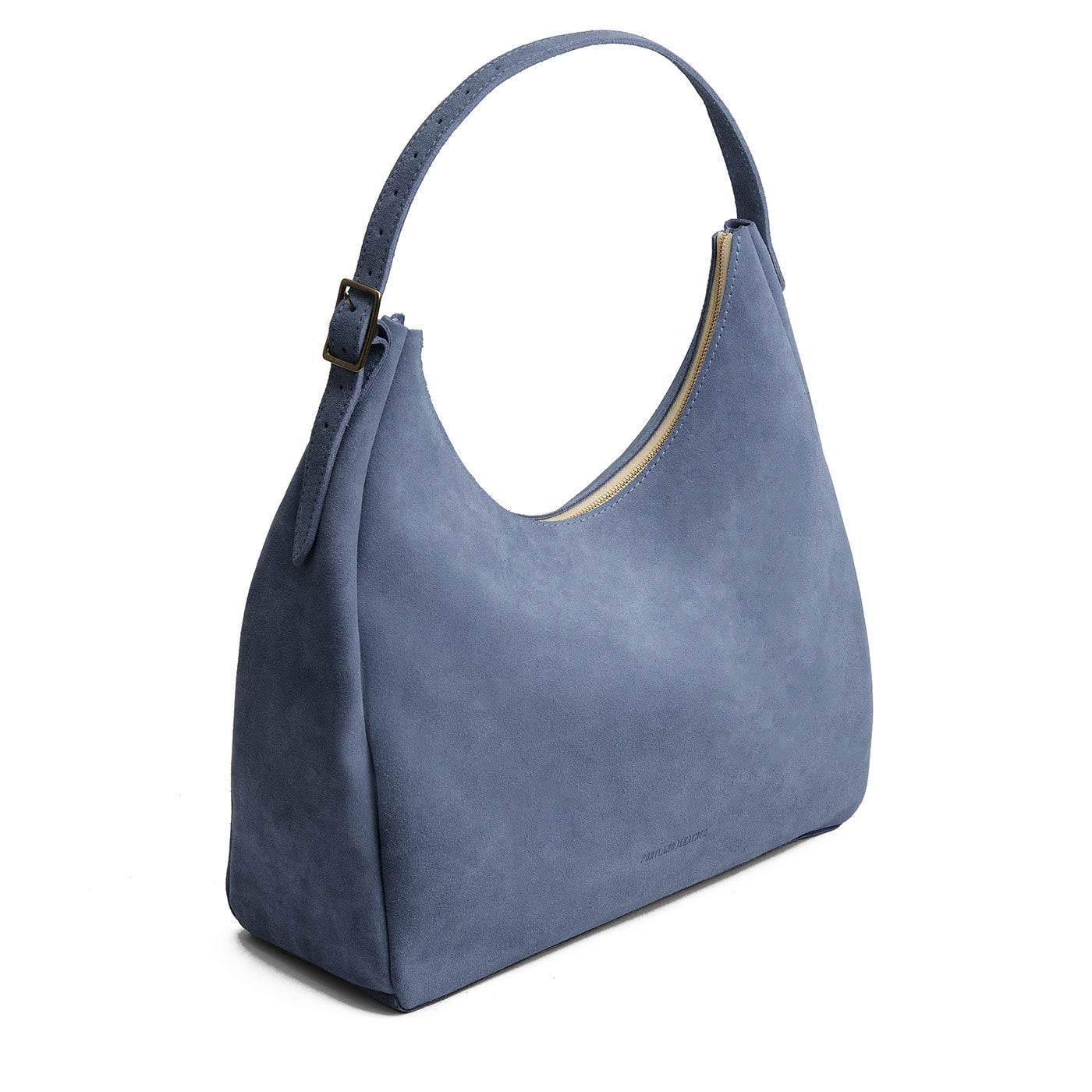 Denim*Oversized | U-shaped, flat-bottomed leather shoulder bag with adjustable strap